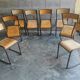 Serie de 8 chaises vintage empilables