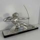 Diane chasseresse Sculpture Art déco en feuille d'argent par Salvatore Melani, 1930