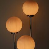 Lampadaire chrome 3 globes vintage