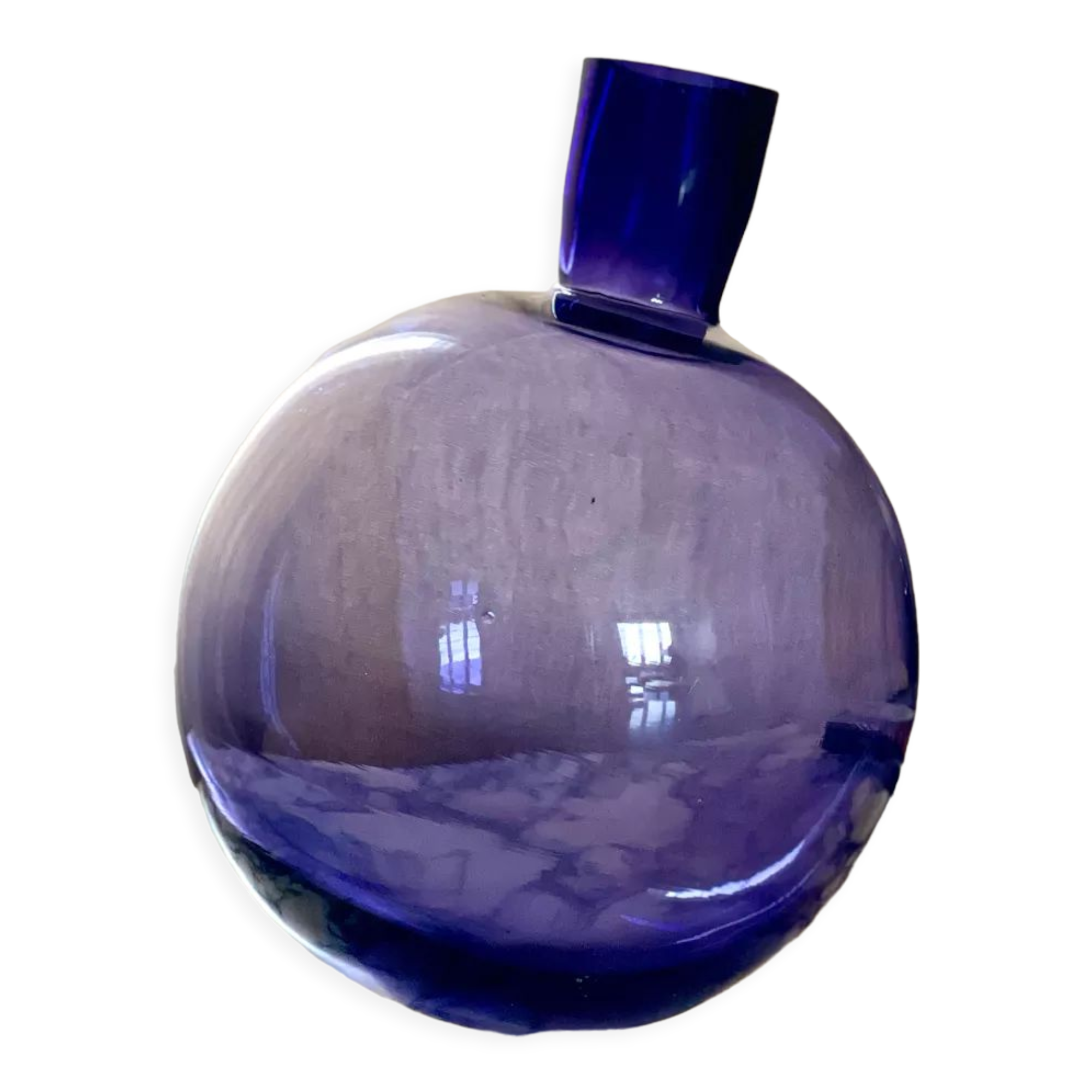 Purple vase inclined