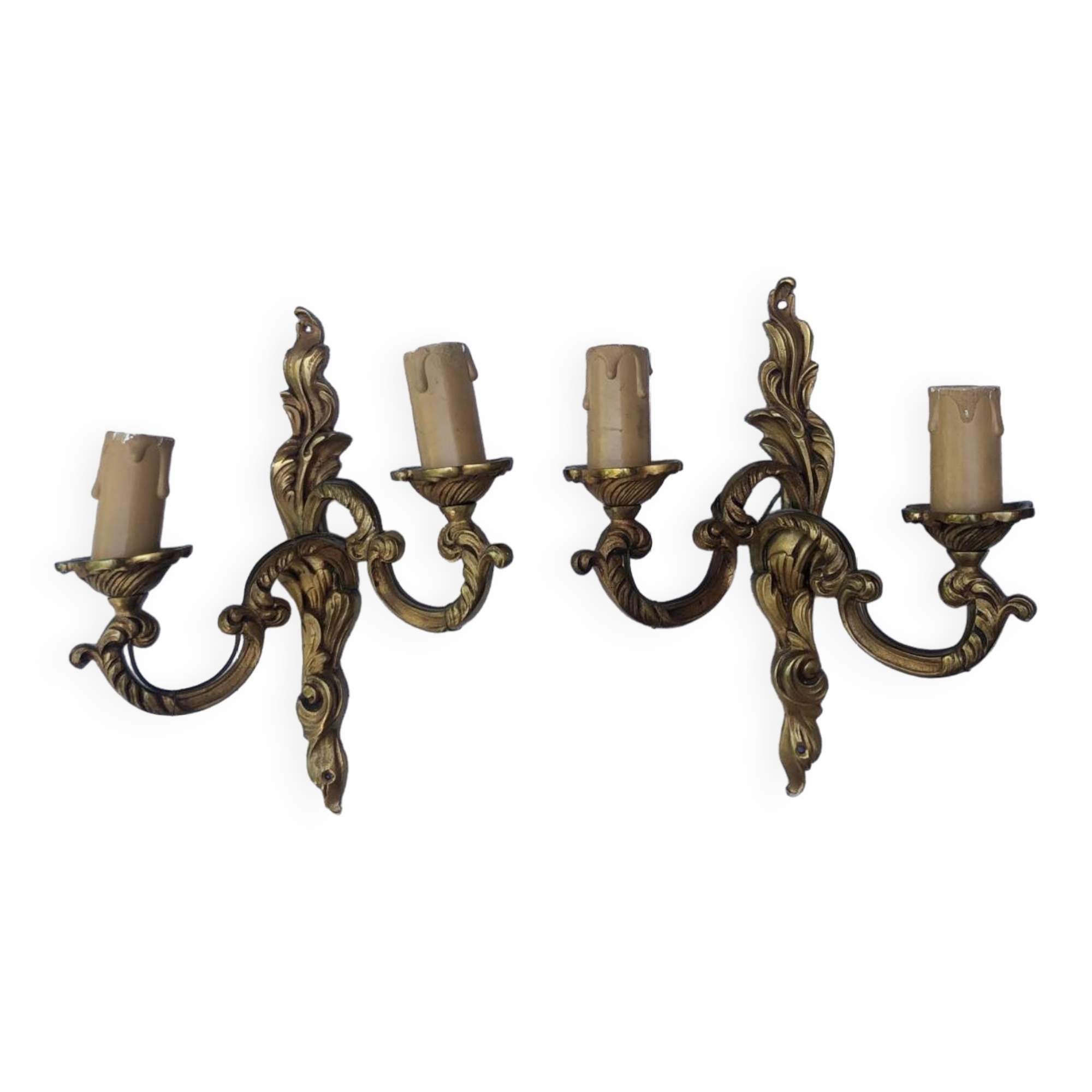 Pair of Louis XV style bronze sconces