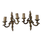 Paire d’appliques en bronze style Louis XV