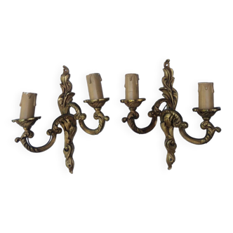 Paire d’appliques en bronze style Louis XV
