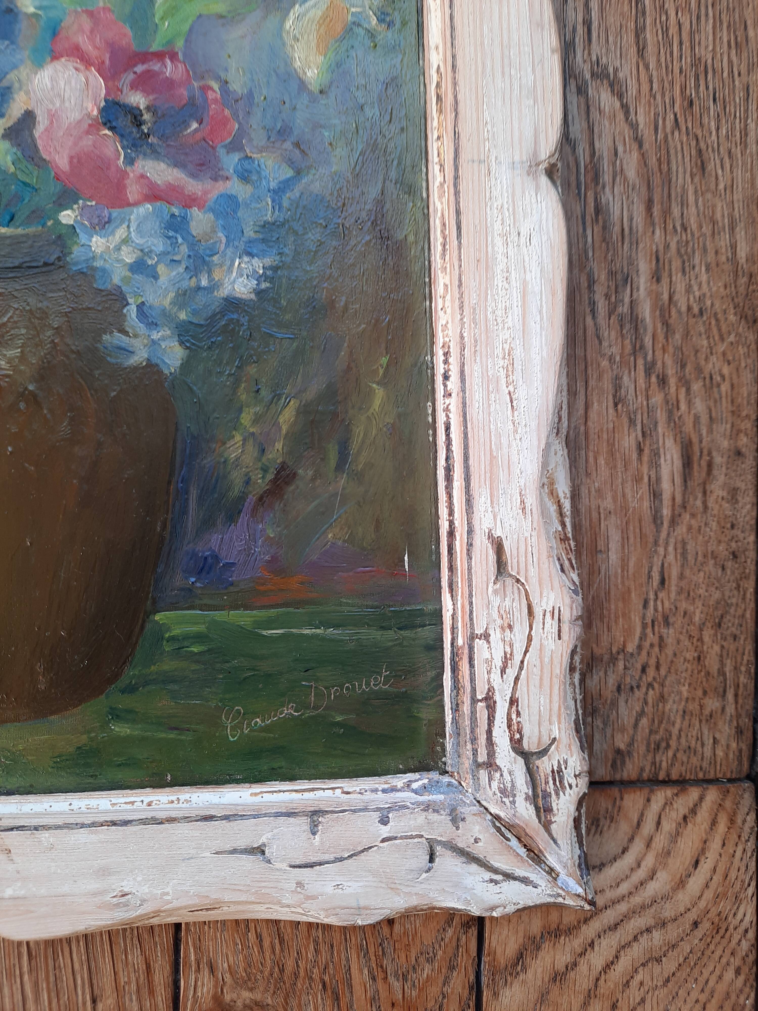 Painting bouquet of vintage flowers