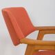 Oak Desk Chair in Pale Red Wool Upholstery by Erik Kirkegaard