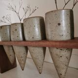 Sculpture 6 vases en grès 1970