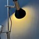 Mid-century black vintage floor lamp with two aluminium spots.