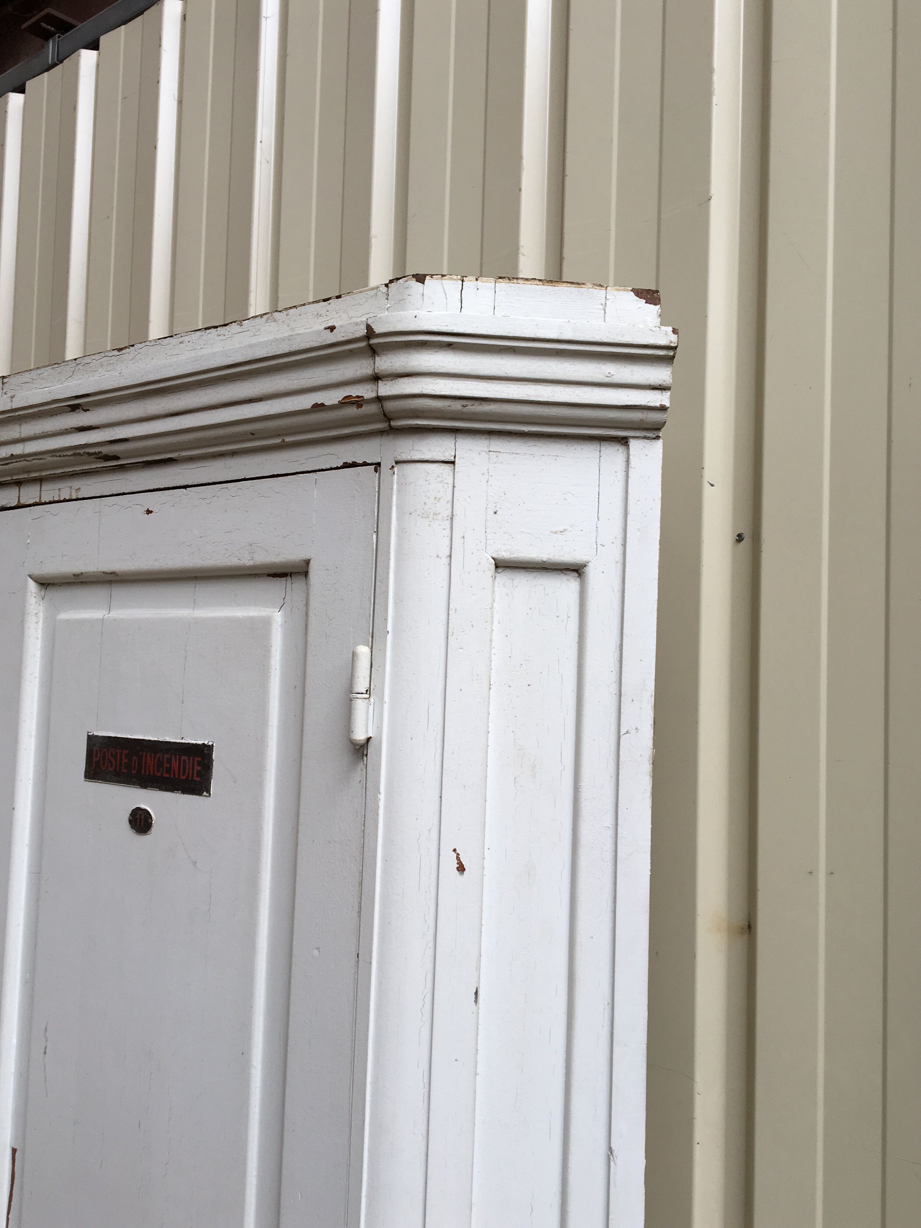 fire post cabinet of the old French bank in oak