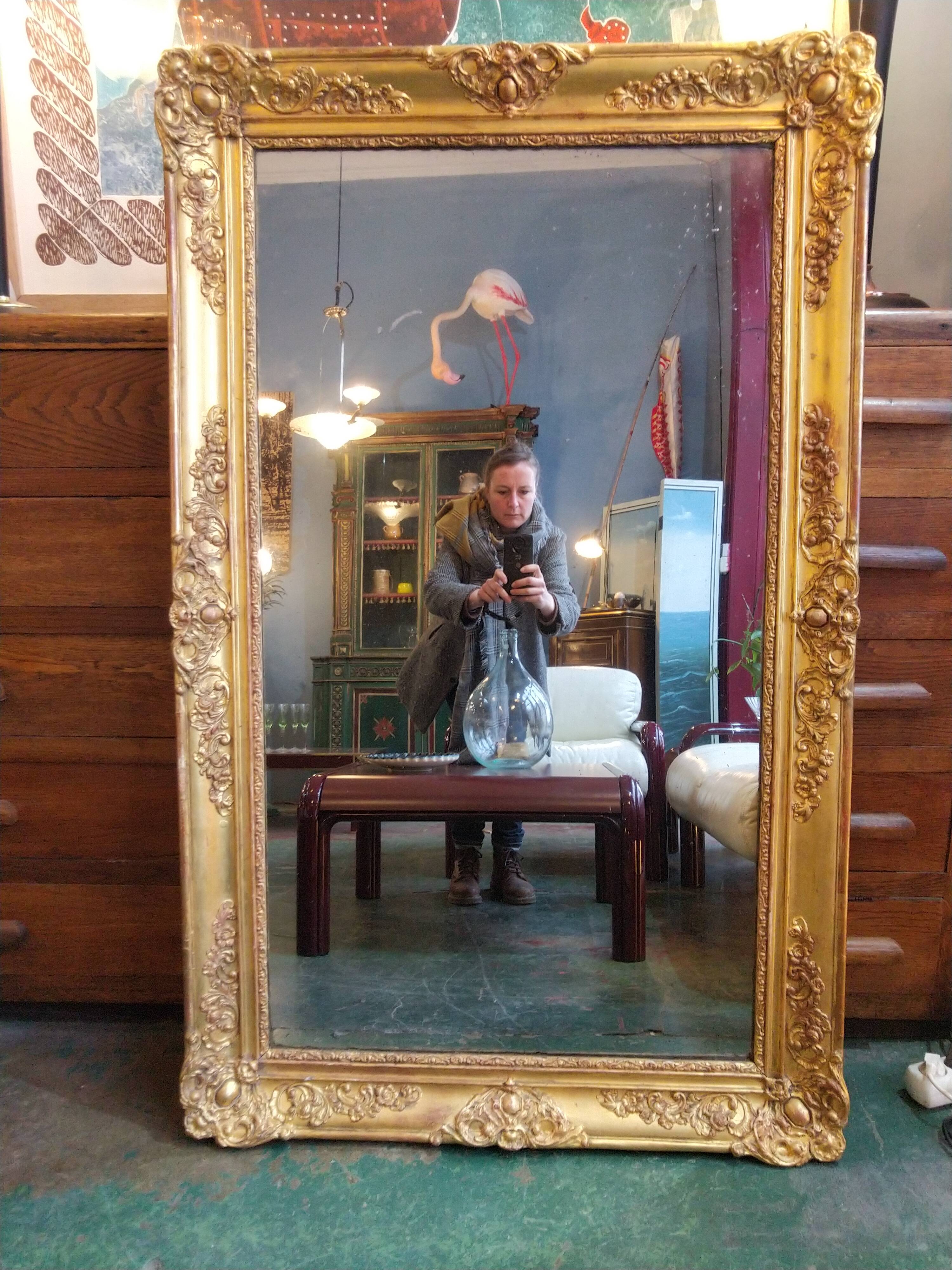 Golden mirror 144x90cm