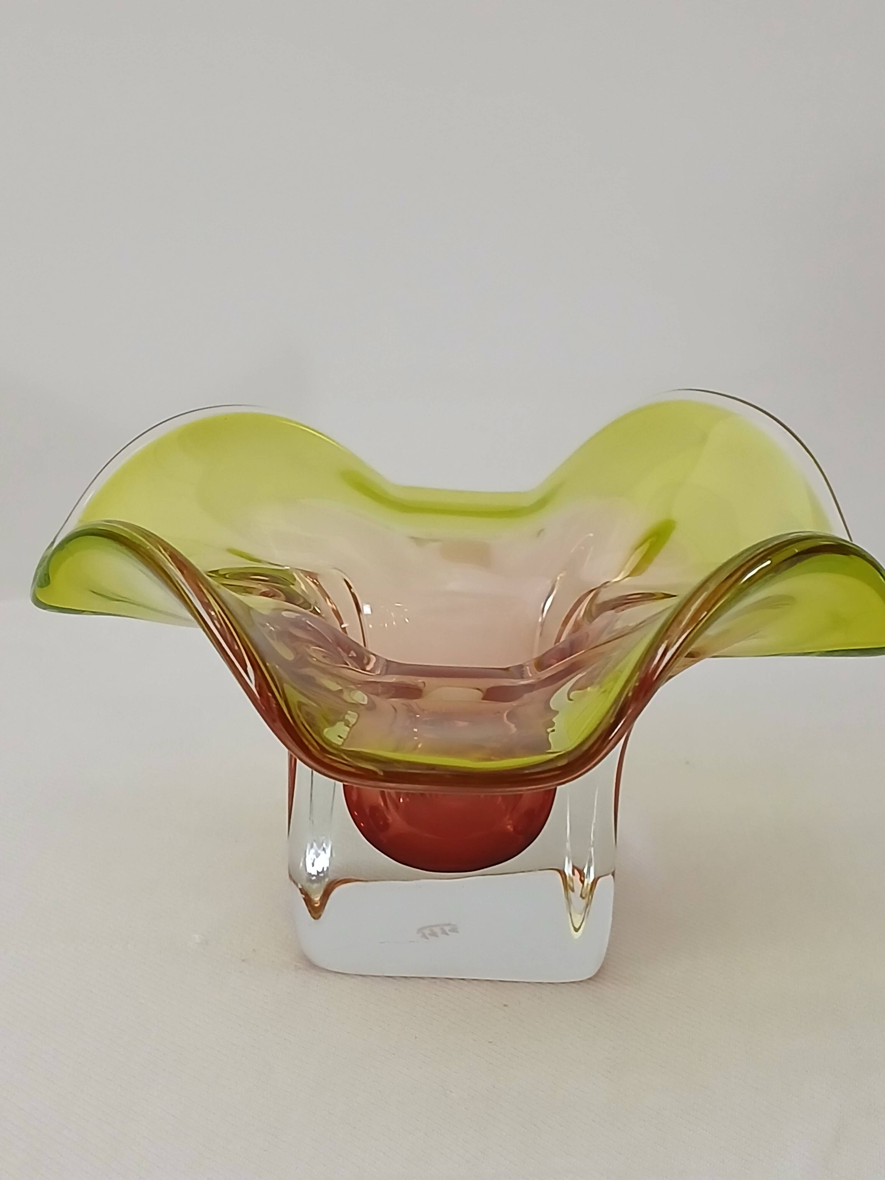 Art bowl by designer Joseph Hospodka in Bohemian crystal.