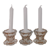 3 Reims glass candle holders France 1970s