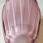 Organic floral vase. Blown glass in pink tones. Seguso Murano style