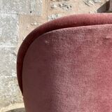 Pink velvet armchair