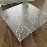 Table basse vintage et moderniste Rolf Benz en marbre et acier