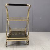 Vintage brass drinks trolley, 1970s
