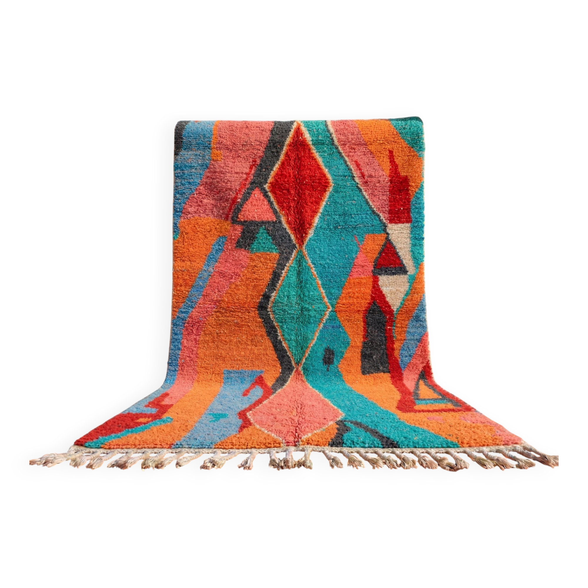 Handmade Berber rug in coloured wool 200/300cm