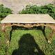 Louis XV coffee table in white Carrara marble with a gilded bronze base.