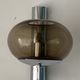 Pair of chrome metal sconces and smoked glass from Sciolari, 1970