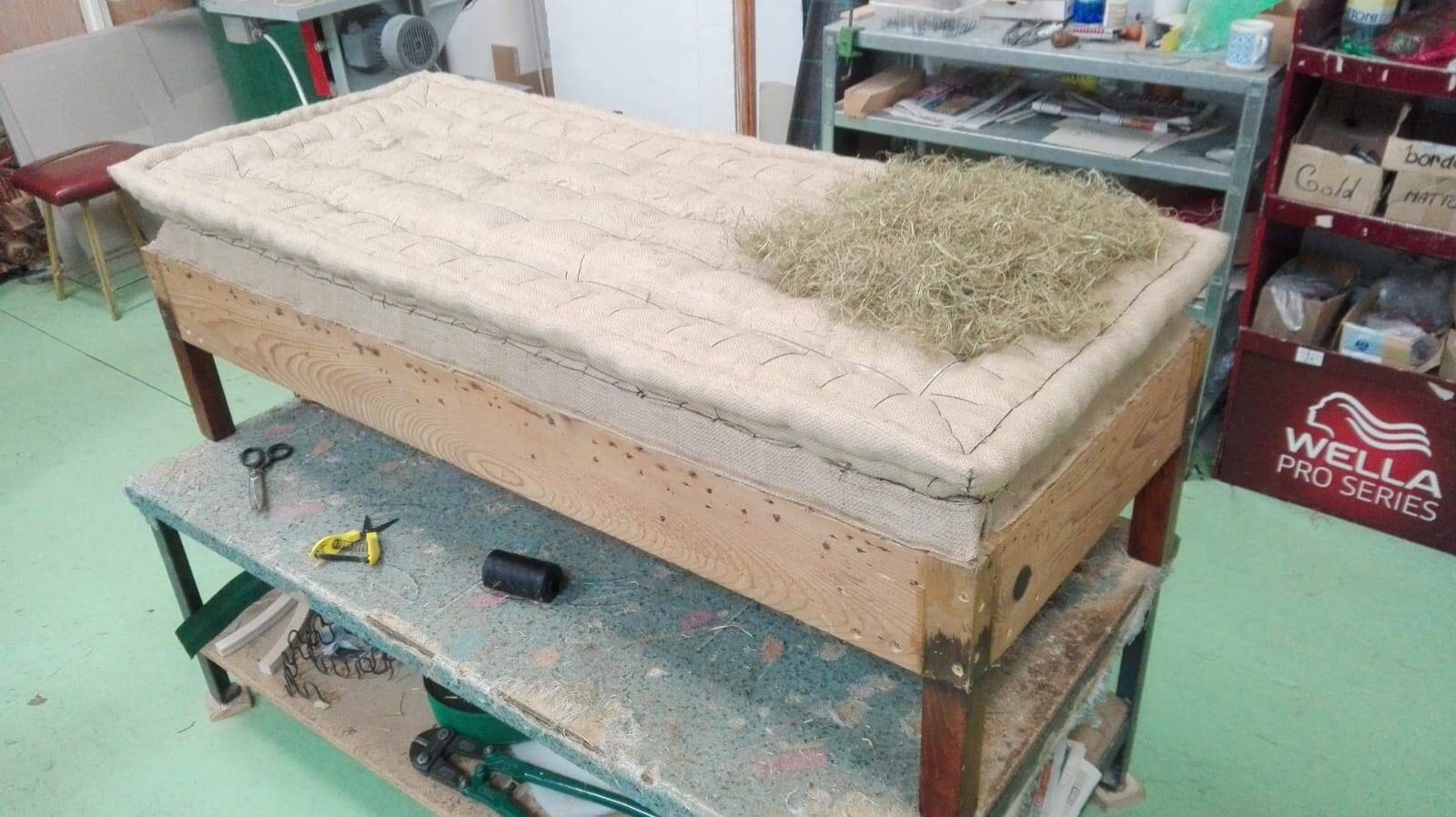 1930s Extraordinary Art Deco Ottoman in Sheepskin Upholstery, Czechoslovakia