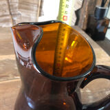 Amber blown glass pitcher