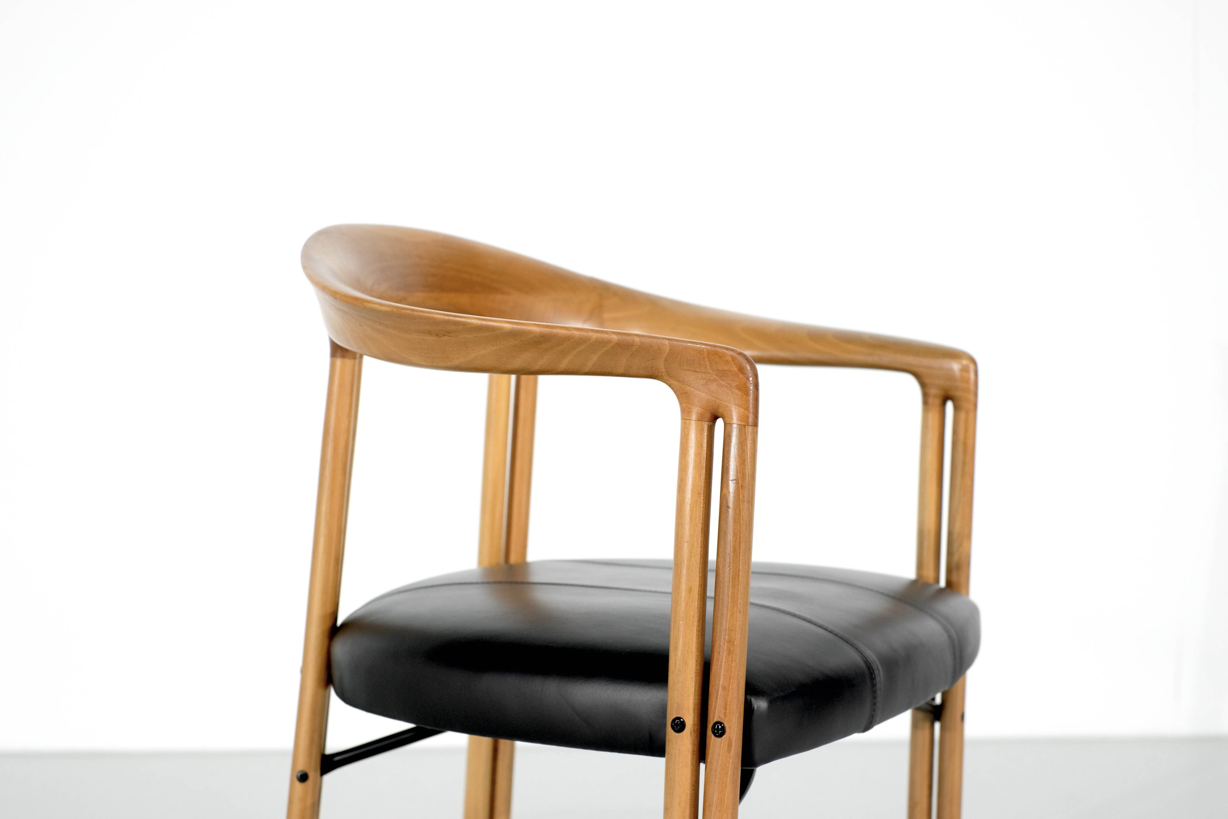 “Ulna” wooden armchair by Franco Poli for Bernini, Italy 1986.