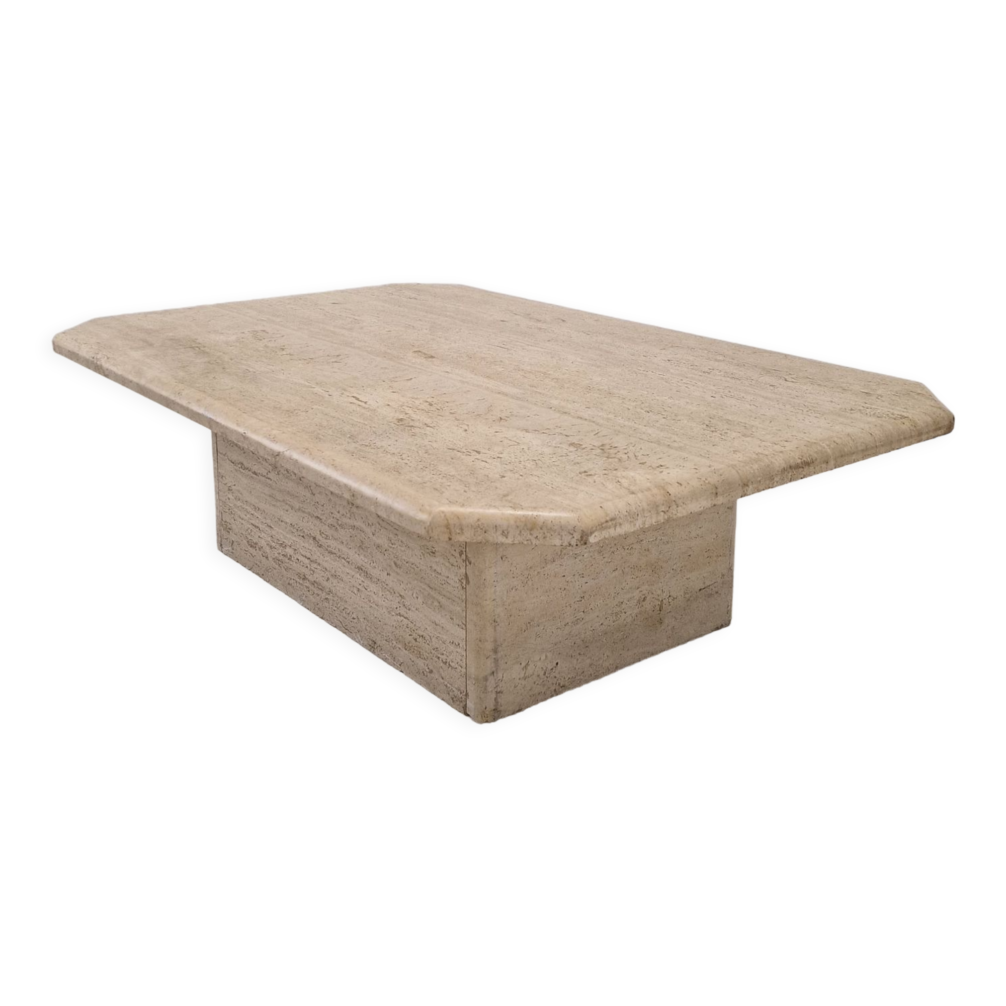 Italian coffee table in travertine, 1980s