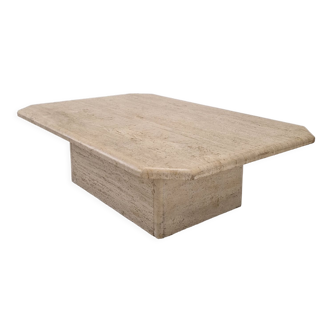 Italian coffee table in travertine, 1980s