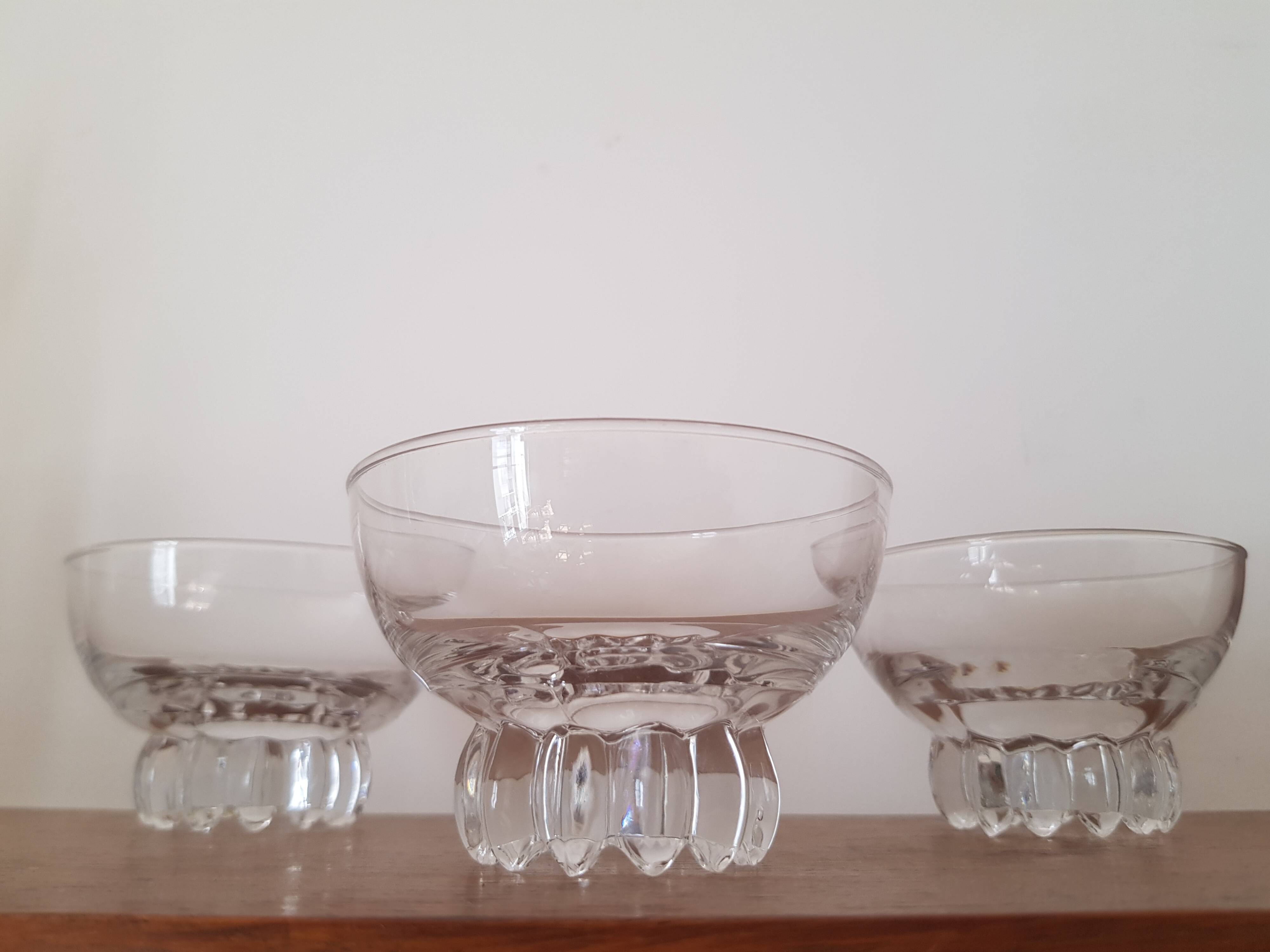 Lot de 3 verres art deco