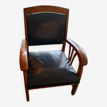 Fauteuil bois style colonial