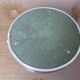 Round aluminum mirror top with wooden handles 40s 50s