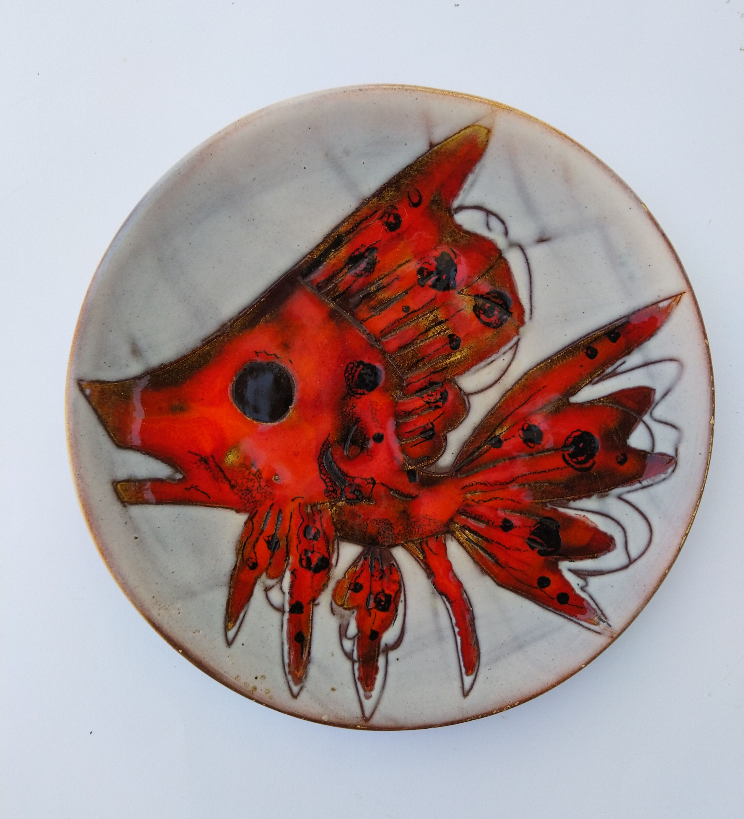 Ceramics plates by Monique Brunner 60s/70s Vallauris