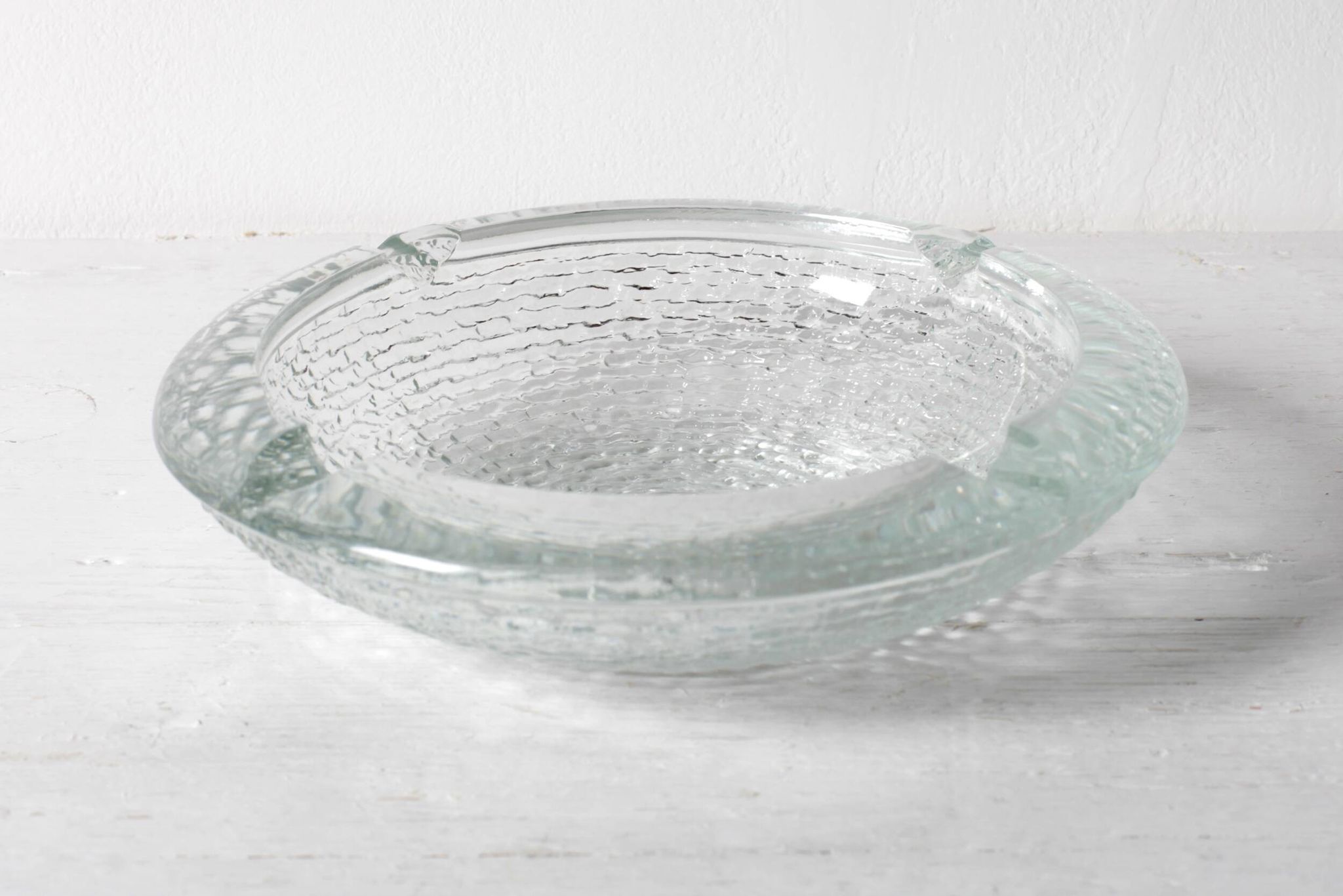 Vintage Clear Glass Henninger Meister Spezial Bier Round Ashtray / Germany