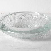 Vintage Clear Glass Henninger Meister Spezial Bier Round Ashtray / Germany