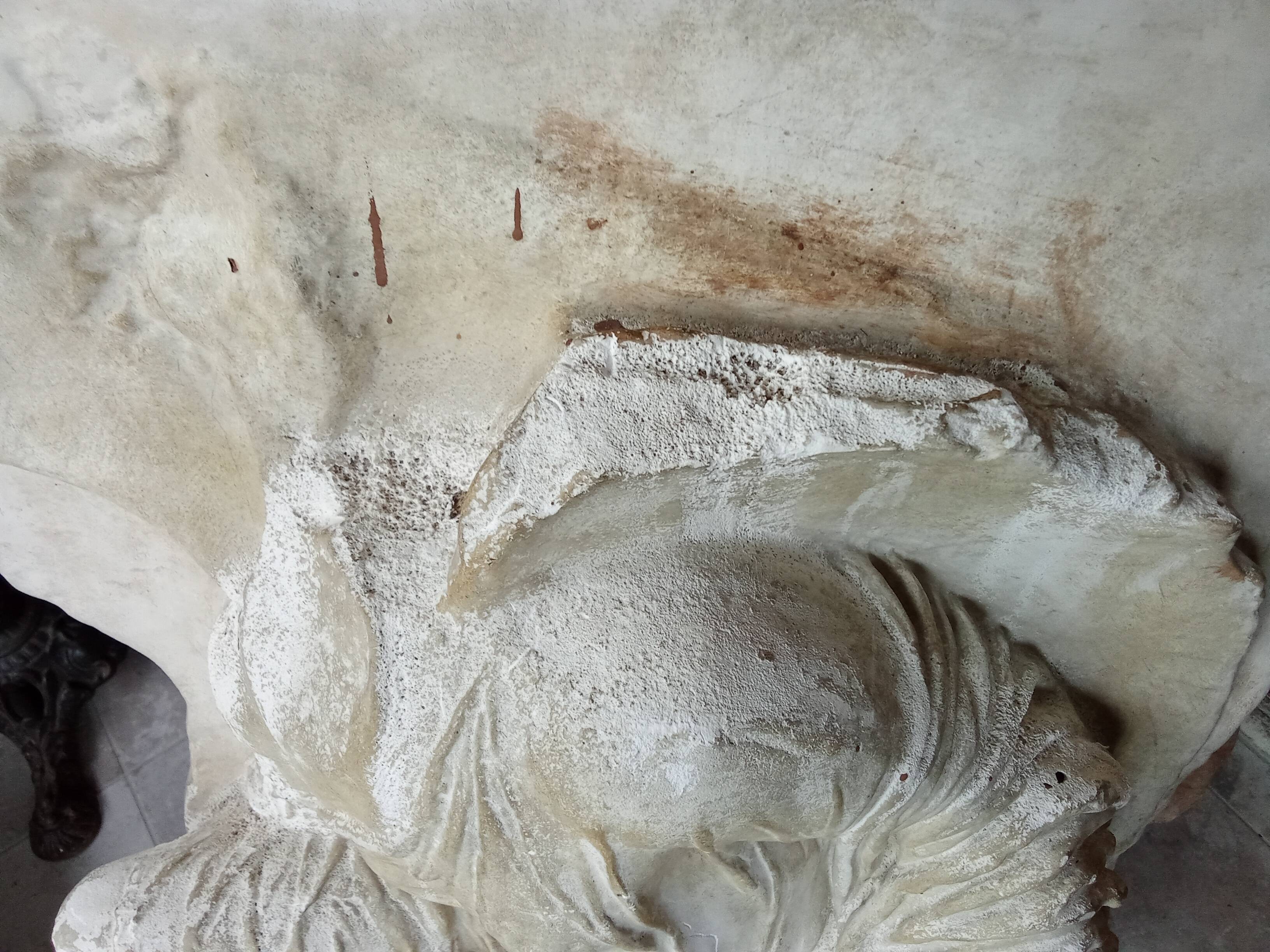 Ancient large bas-relief plaster sculpture of the Goddess Nike