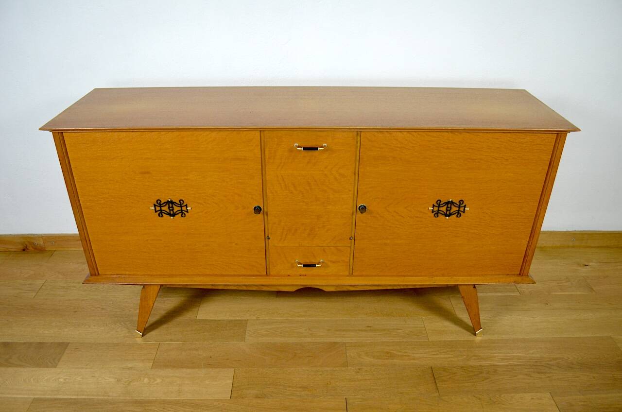 Vintage 1950/1960 Golden Oak Compass Leg Sideboard