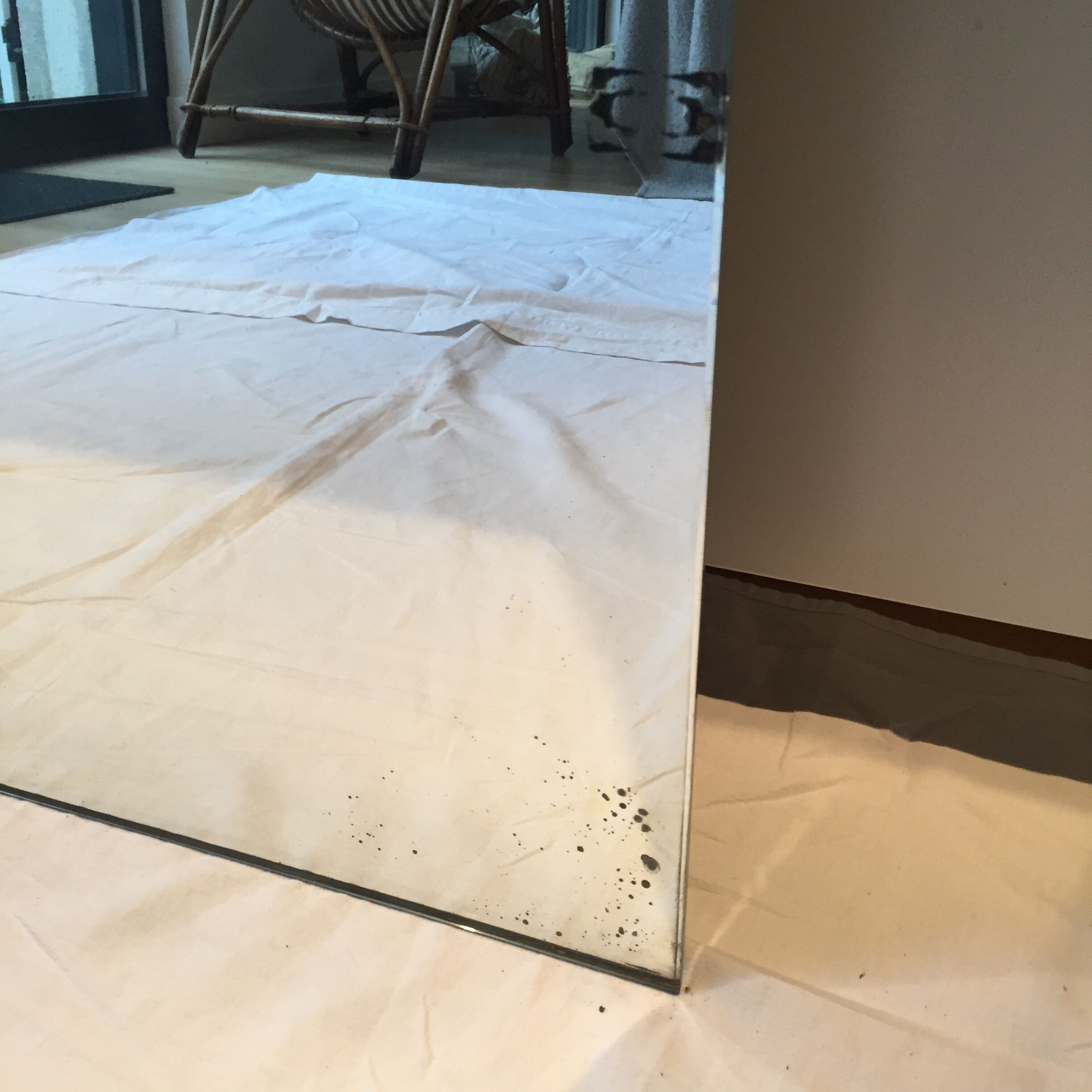 Large rectangular beveled mirror 120x80 cm