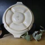 Service dish with compartments - separator dish for aperitif - French earthenware
