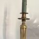 Neo-classical brass lamp, cotton shade