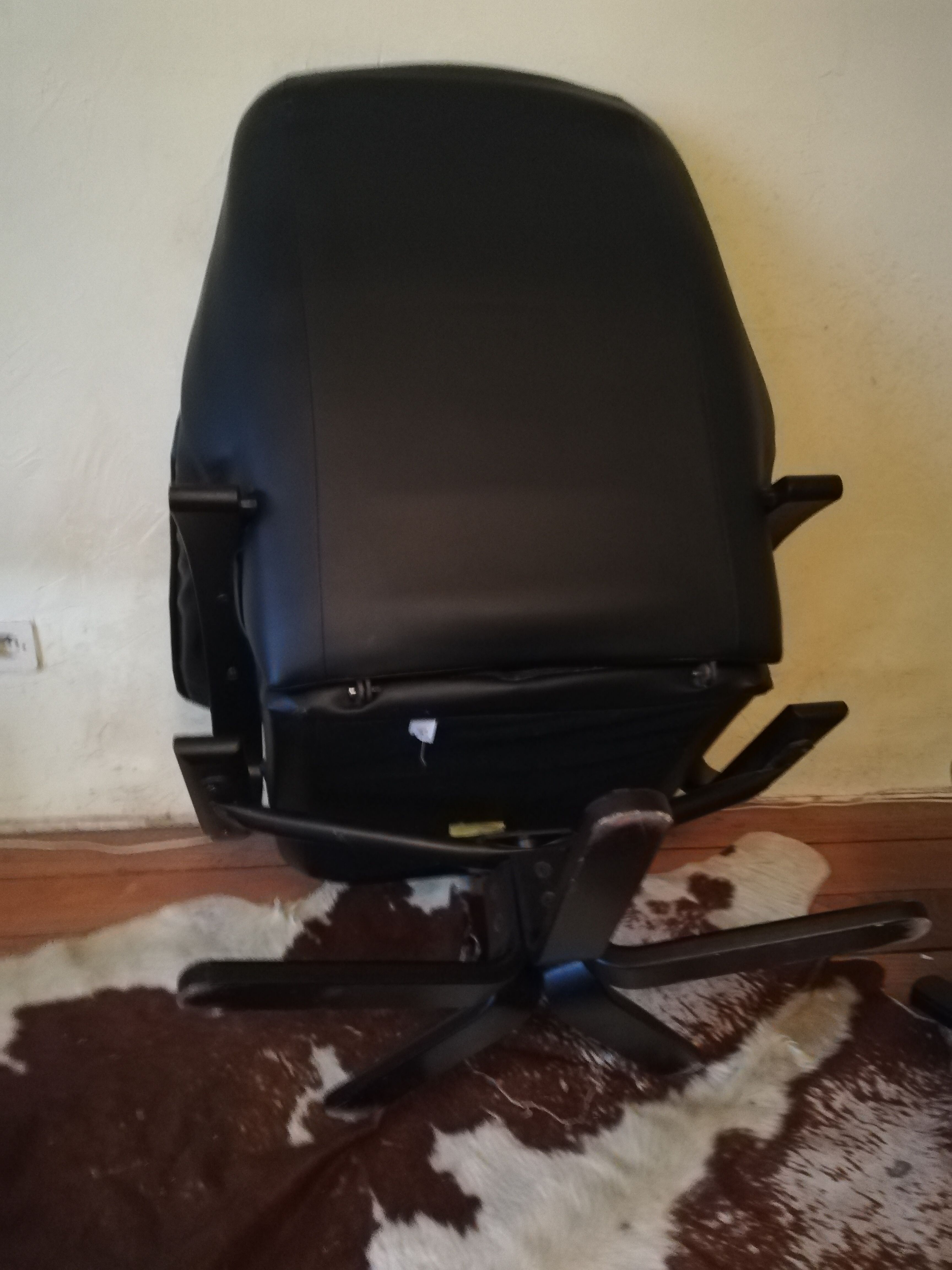 Vintage Danish leather armchair and ottoman