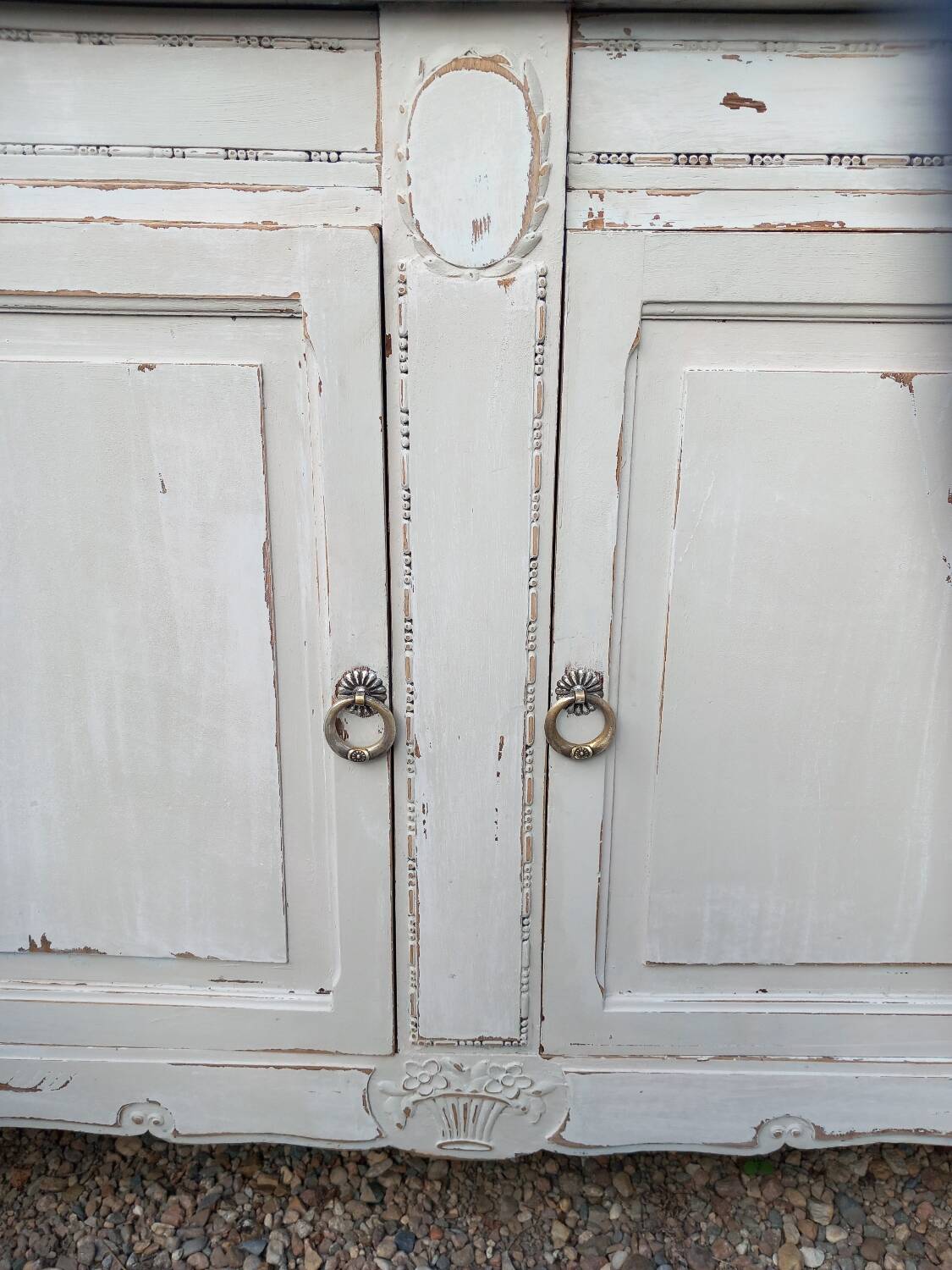 Old low sideboard in solid wood