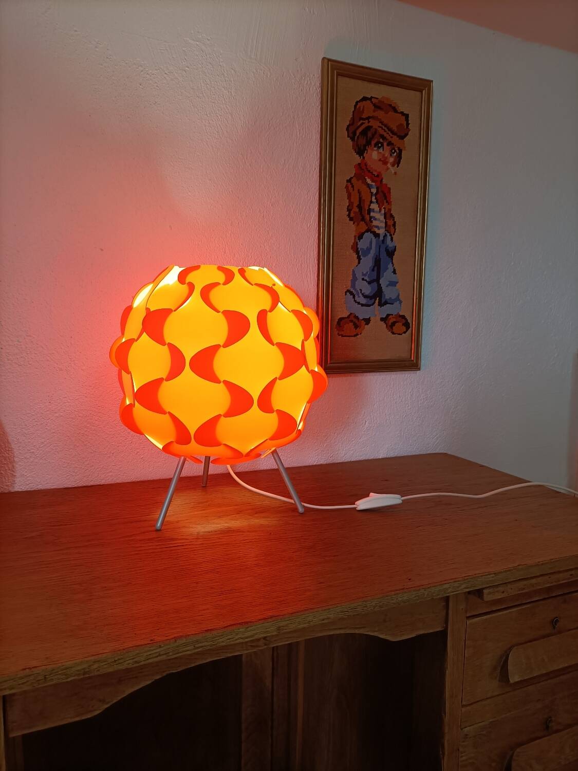 Vintage Ikea orange lamp