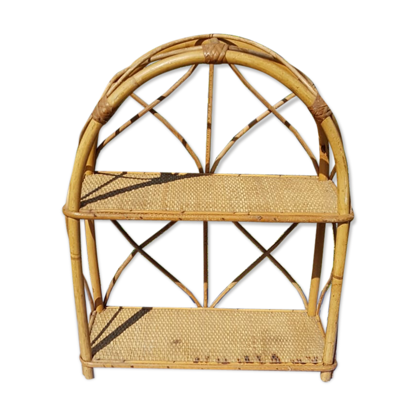 Étagère vintage rotin