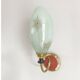 Vintage Mid Century Space Age brass & green opaline wall light Lunel
