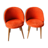 Lot de 2 chaises moumoute orange