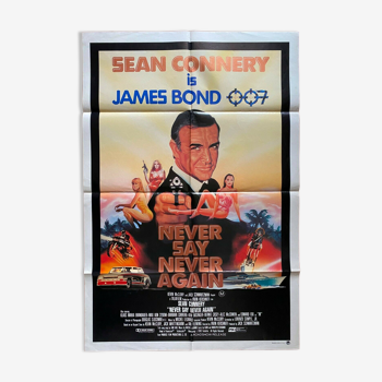 Affiche cinéma originale "Jamais plus Jamais" Sean Connery, James Bond 69x102cm 1983