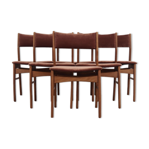 ensemble de six chaises en hêtre, design danois, années 70, fabriqué au Danemark