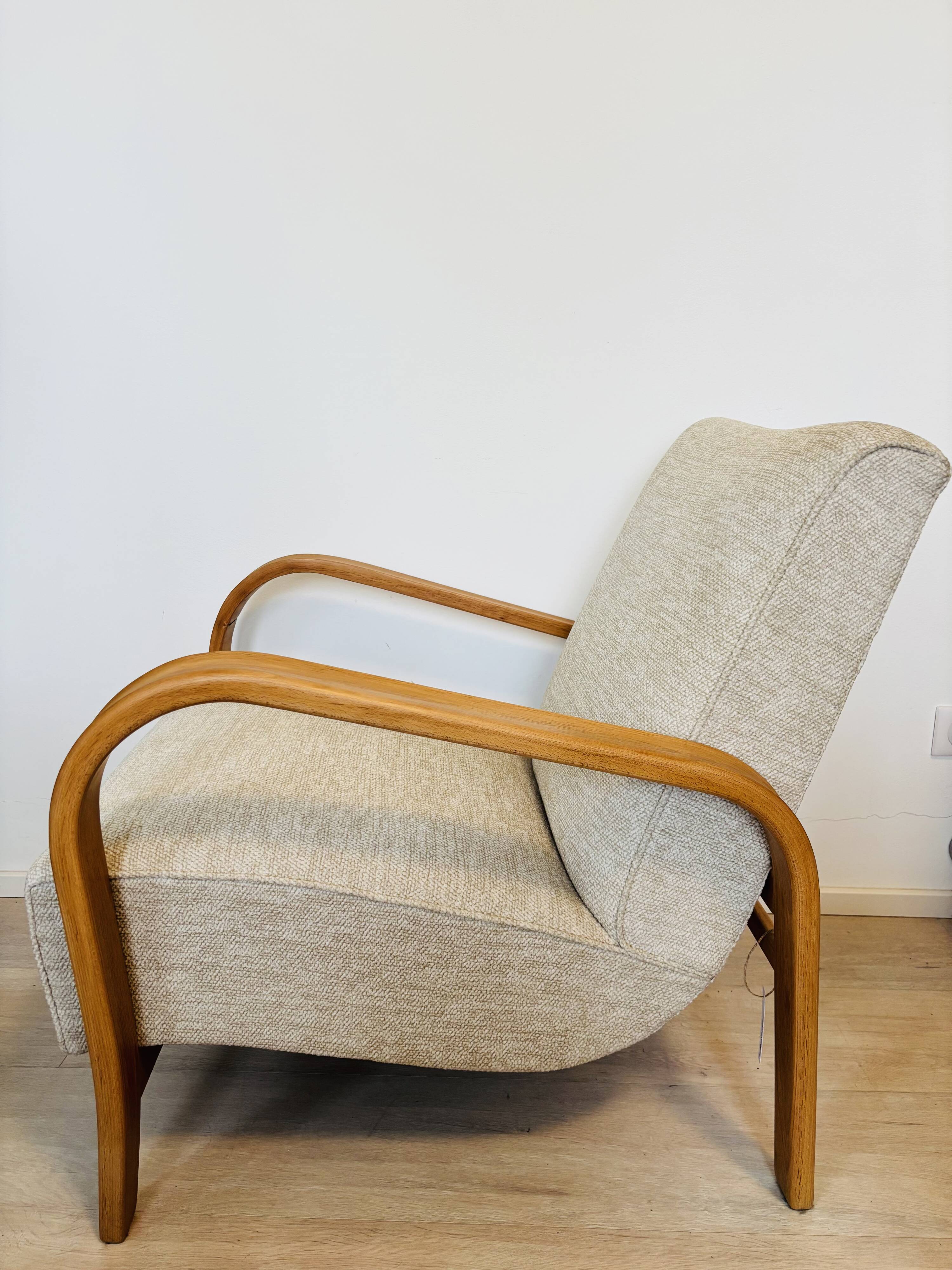 Art Deco Lounge Arm Chair by A. Kropacek & K. Kozelka,1960’s