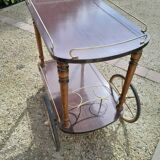 Servante desserte a roulante vintage laiton