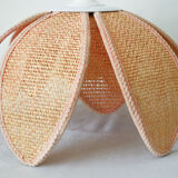 Flower rattan pendant light