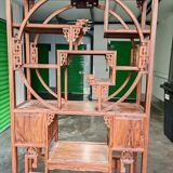 Bibliothèque chinoise Collectible Décorative en bois exotique